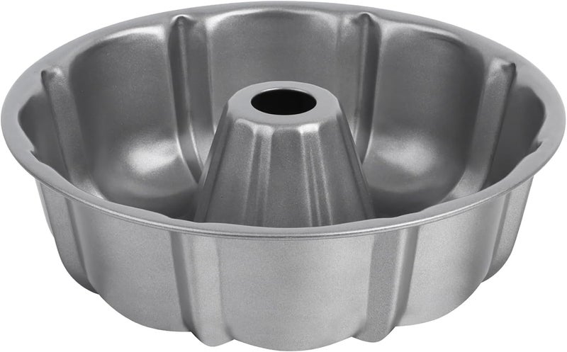 Onader Fluted Cake Pan, 10 Inch Nonstick Round Tube Baking Pan for Pound Cake, 10 Cups Large Heavy Duty Carbon Steel Baking Mold Bakeware, Gray - Image 1